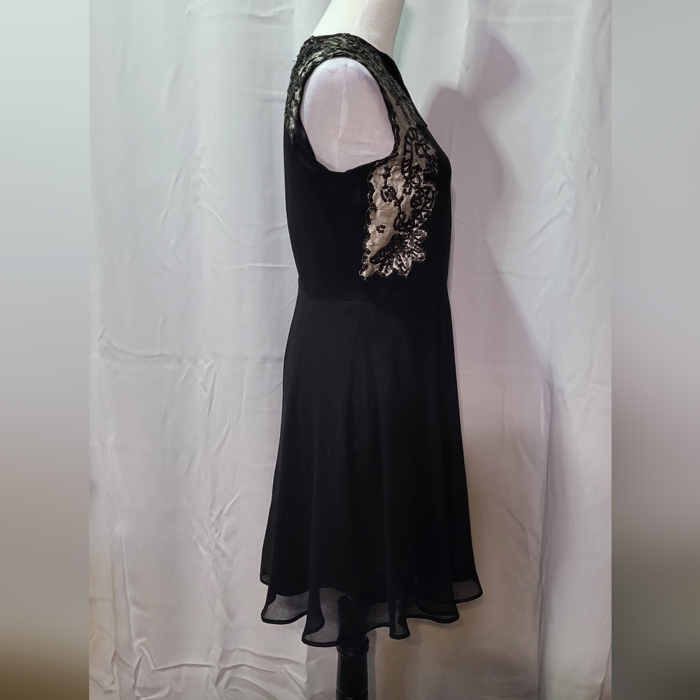 J. Taylor Women's Black NWT Sequins Sleeveless Formal Mini Dress Size 4 (Small) - Picture 5 of 13